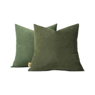 绿色高端沙发抱枕套不含芯客厅轻奢高级感床上靠背现代简约风靠垫