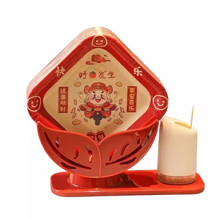 一次性餐盘碟子家用新年喜庆纸盘结婚办酒席生日派对乔迁餐具骨碟