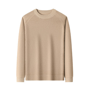 100%纯棉稻草人圆领男士毛衣秋冬新款休闲加厚保暖毛线衣打底衫