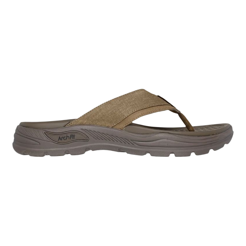 Skechers/斯凯奇男鞋人字拖凉拖鞋夹趾帆布面户外防滑沙滩鞋夏季