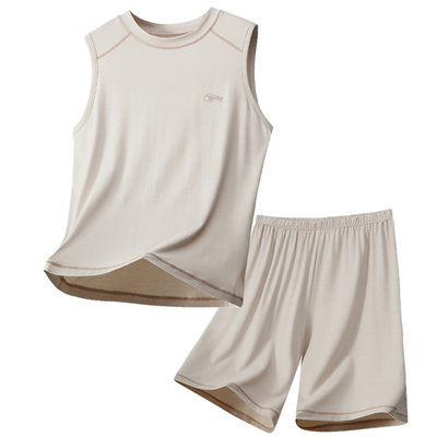 宜而爽莫代尔背心男童睡衣夏季薄款中大童空调服青少年家居服套装