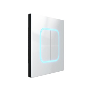 国际电工白色钢化玻璃镜面超薄复位点开关暗装五孔插座家用面板