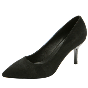 大码高跟鞋41一43胖脚宽肥低跟3cm不累脚黑色职业工作鞋女加肥春