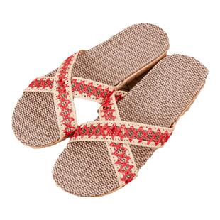 2025新亚麻拖鞋女居家居男室内防滑夏季麻底镂空时尚吸汗凉拖鞋