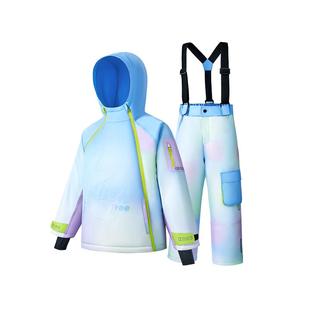 KK树儿童滑雪服男女童分体上衣滑雪裤子专业套装防水保暖2025新款