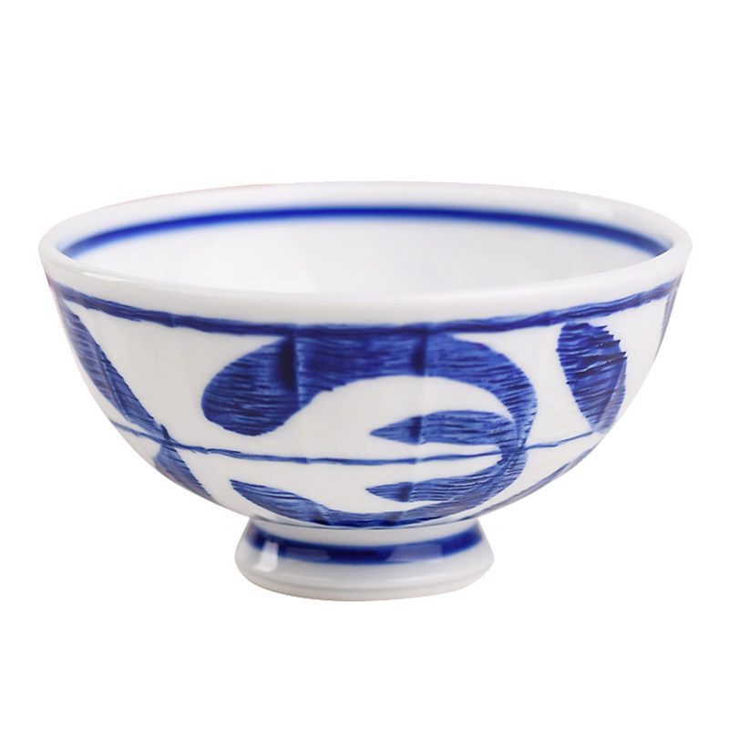 波佐见烧日式手绘情侣碗米饭碗一对蓝海草纹釉下彩夫妻碗日本进口