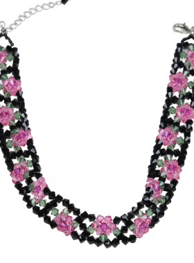 晶柜正品水晶玫瑰花女欧美项链