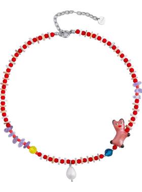 2025新款搞笑狗项链女天然石