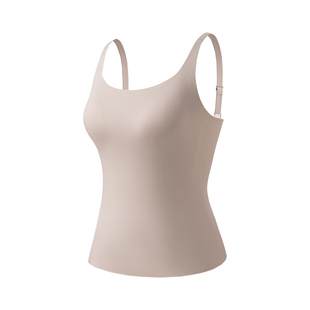 无痕简约美背长吊带背心女外穿内搭上衣一体式免穿内衣白色文胸罩