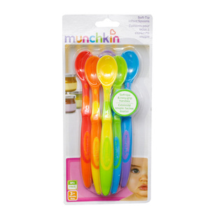 美国Munchkin麦肯奇 宝宝婴儿童彩色长柄小勺子餐具可拆单