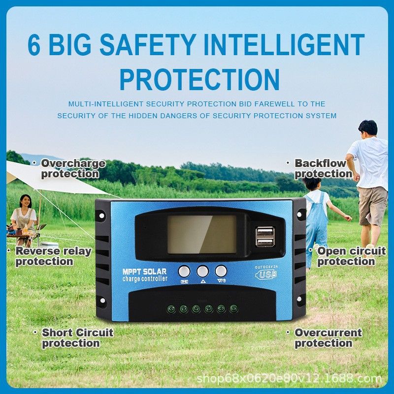 太阳能充电板控制器MPPT12V24vDC双充电可充电锂电池USB控制器