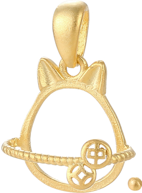 奢金轩女纯银吊坠空托龙猫招财猫