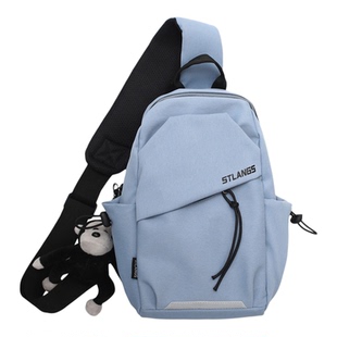 斜挎包男款休闲简约小背包大容量轻便学生单肩包骑行运动胸包女生