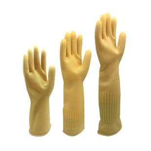 加长乳胶加厚牛筋厨房家用劳保防水耐磨洗碗手套女橡胶塑胶皮45cm