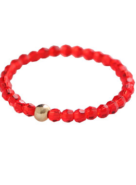 2026红马年细红水晶软戒指女ins小众轻奢迷你指环本命年平安转运