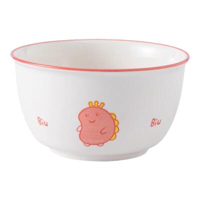 2碗2勺子吃饭碗带勺单个家用可爱陶瓷米饭小碗高颜值燕麦片酸奶碗