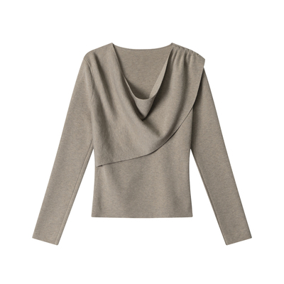 BNMGIN荡领一式多穿斜肩针织衫女