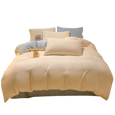 红豆牛奶绒被套单件加绒毛绒被罩