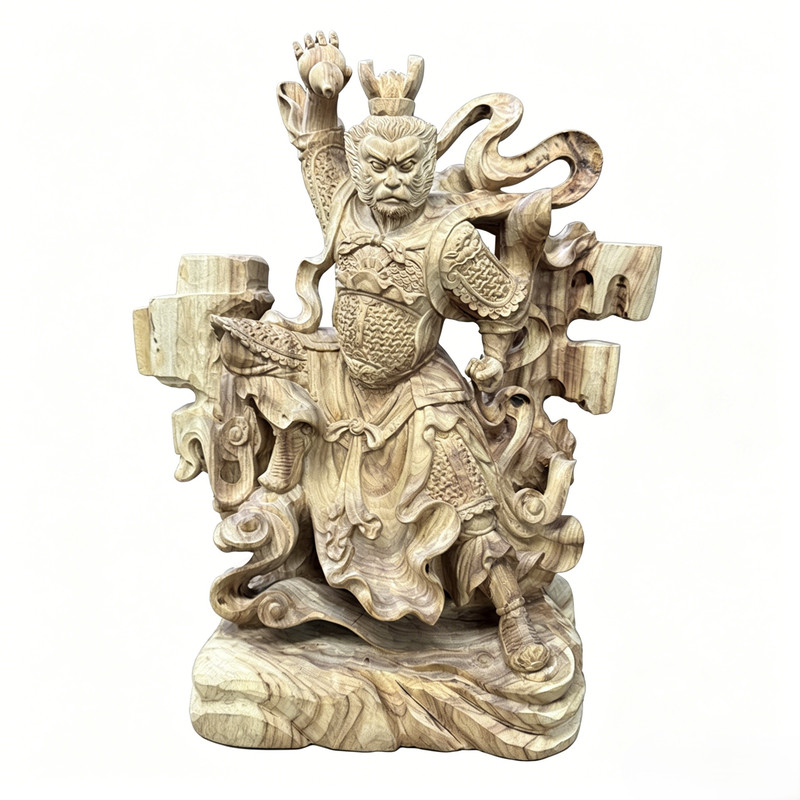 齐天大圣孙悟空神像摆件木雕工艺