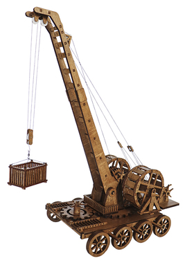 古代起重机成人拼图DIY模型摆件