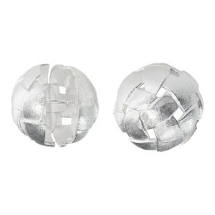 现货La Serenidad纯银编织圆球磨砂肌理高级耳环耳夹 钟楚曦同款