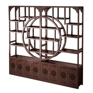 茶室博古架展示柜新中式茶柜置物架非实木靠墙摆件茶壶收纳摆放架