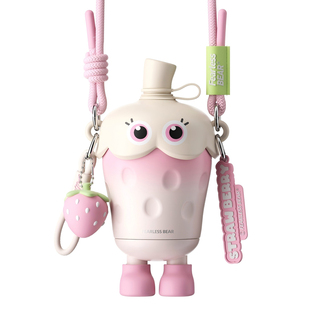 不畏熊草莓宝宝保温杯潮玩水杯大容量斜挎杯带创意杯子高颜值时尚