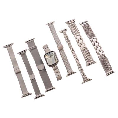 适用iwatch手表星光色金属表带SE