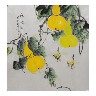 纯手绘国画小品装饰画客厅餐厅玄关电表箱挂画写意花鸟画定制字画