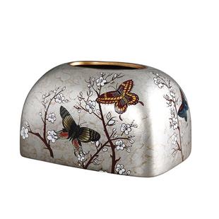 欧式纸巾盒摆件客厅抽纸盒餐巾美式创意陶瓷北欧餐桌茶几ins纸抽