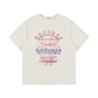GOODBAI 新款oversize彩色组合印花logo圆领宽松短袖T恤男女同款