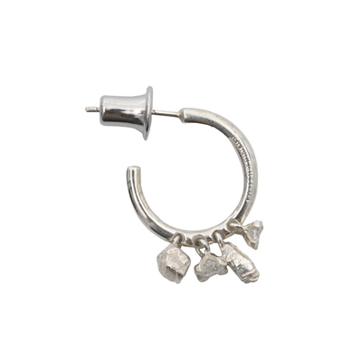 OUTSIDERINSIDE 碎石块锆石多吊坠耳环 925银抛光