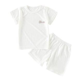 竹纤维婴儿夏装男童短袖套装宝宝上衣短裤夏季薄款女童分体两件装