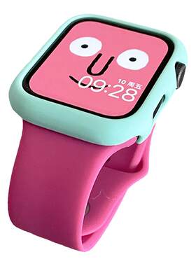 拼色保护壳硅胶适用iwatch表带