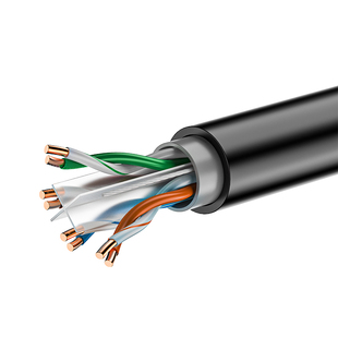 室外网线纯铜超五类双屏蔽家用监控超六类千兆高速户外防水双绞线