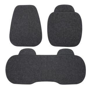 汽车坐垫四季通用亚麻五座车夏季座椅垫子透气棉麻冬季座垫套防滑