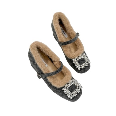 内增高玛丽珍鞋女方扣单鞋