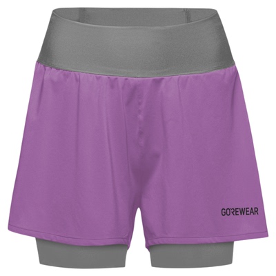 GOREWEAR跑步2合1短裤轻盈柔软透气舒适防走光专业运动短裤女款