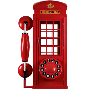 铁艺电话亭邮筒摆件指示牌落地场景展厅陈列装饰商场大型拍摄道具