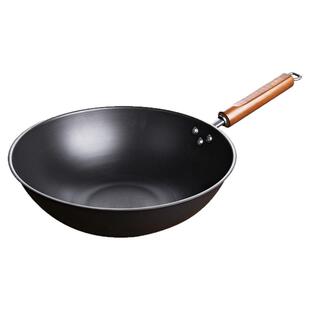 陈枝记炒锅钛铁防锈炒菜锅平底不易粘健康无涂层铁锅官方旗舰店新