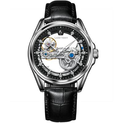 正品瑞士双镂空机械表防水商务表