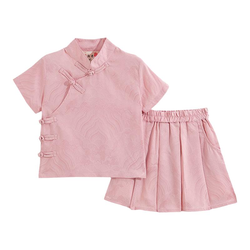 高端提花新中式儿童汉服夏季