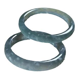 新品原头直供天然翡翠A货冰蓝飘雪花棉细条素面戒指玉石男女 指环