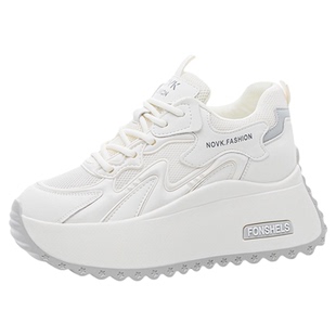 8cm网面内增高老爹鞋女款2026夏季新款休闲厚底阿甘鞋子运动单鞋