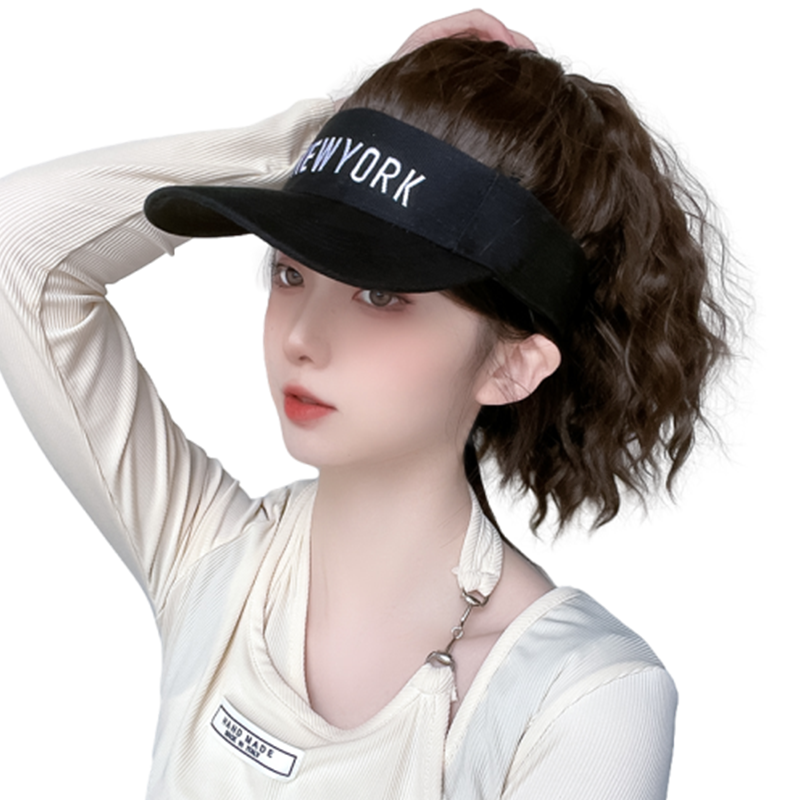 假发帽子一体女百搭减龄马尾