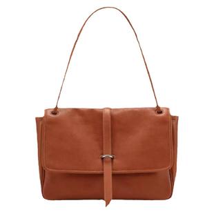 露嫚妮琦董洁同款植鞣皮通勤单肩斜挎小众机车托特大容量邮差包女