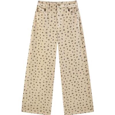 【商场同款】乐町灯芯绒印花阔腿裤24年冬季新款直筒裤C1GBE4251