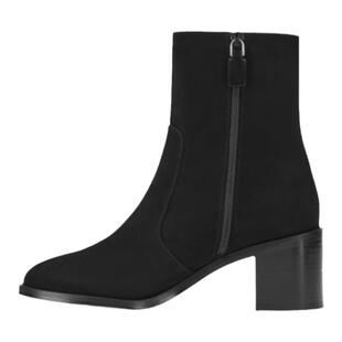 Stuart Weitzman/SW ESME ZIP BOOTIE 秋冬粗高跟圆头短筒靴女靴