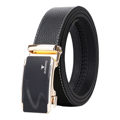 新款头层牛皮皮带男潮年轻人真皮腰带纯牛皮男士黑色男式高级感