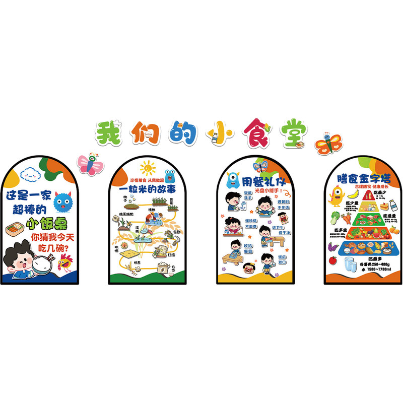 儿童托管食堂厨房文化墙贴